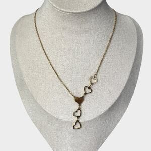Hearts Gold Pendant Charm Necklace